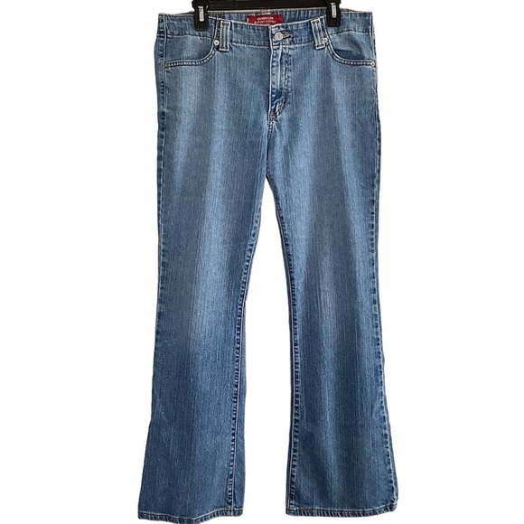 Levi’s 525 Nouveau Bootcut Stretch Blue Denim Jeans Medium Wash Size 12 M - Picture 2 of 16